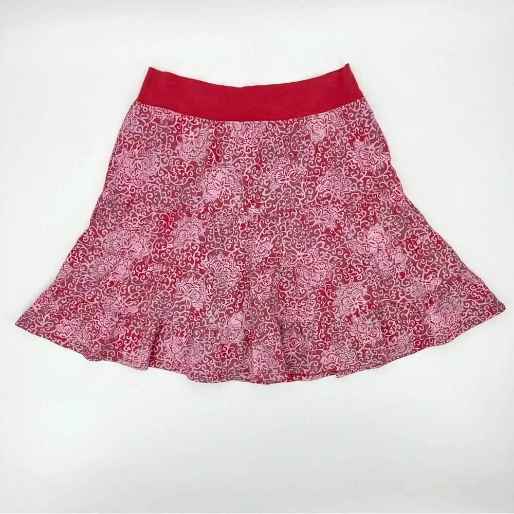 Fresh Produce Floral Tiered Cotton Flare Skirt XL